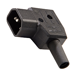 IEC C14 Left Angled Rewireable Connector