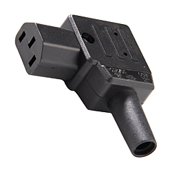 IEC C13 Left Angled Rewireable Connector