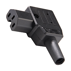 IEC C15 Left Angled Rewireable Connector