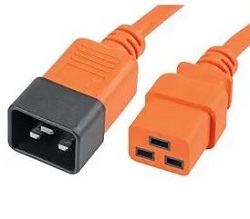 IEC C19 to C20 Power Cable Orange