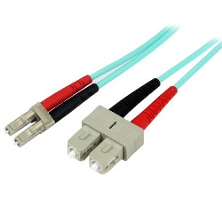 LC-SC OM3 Multimode Fibre Patch Lead Aqua