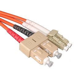 LC-SC OM3 Multimode Fibre Patch Lead Orange