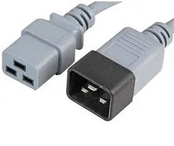 IEC C19 to C20 Power Cable Grey